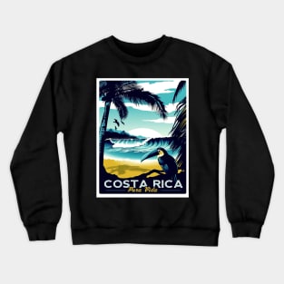 Costa Rica Vintage Travel and Tourism advertising Print Crewneck Sweatshirt